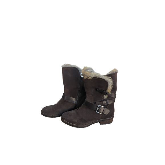 Andrew Marc Hudson brown Suede Buckle boots 6.5  Size 6 1/2 - Picture 15 of 16